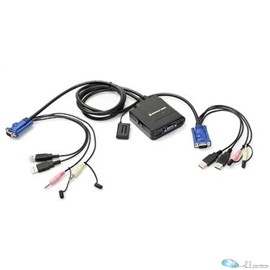 IOGEAR 2-PORT USB CABLE KVM SWITCH WITH AUDIO AND MIC.